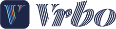 Vrbo brand logo featuring stylized 'V' and the word 'Vrbo'.