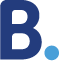Blue uppercase letter B on a white background.
