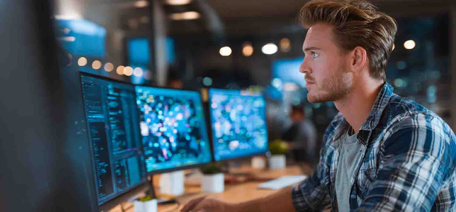 IT professional setting up macOS security features for a small business network