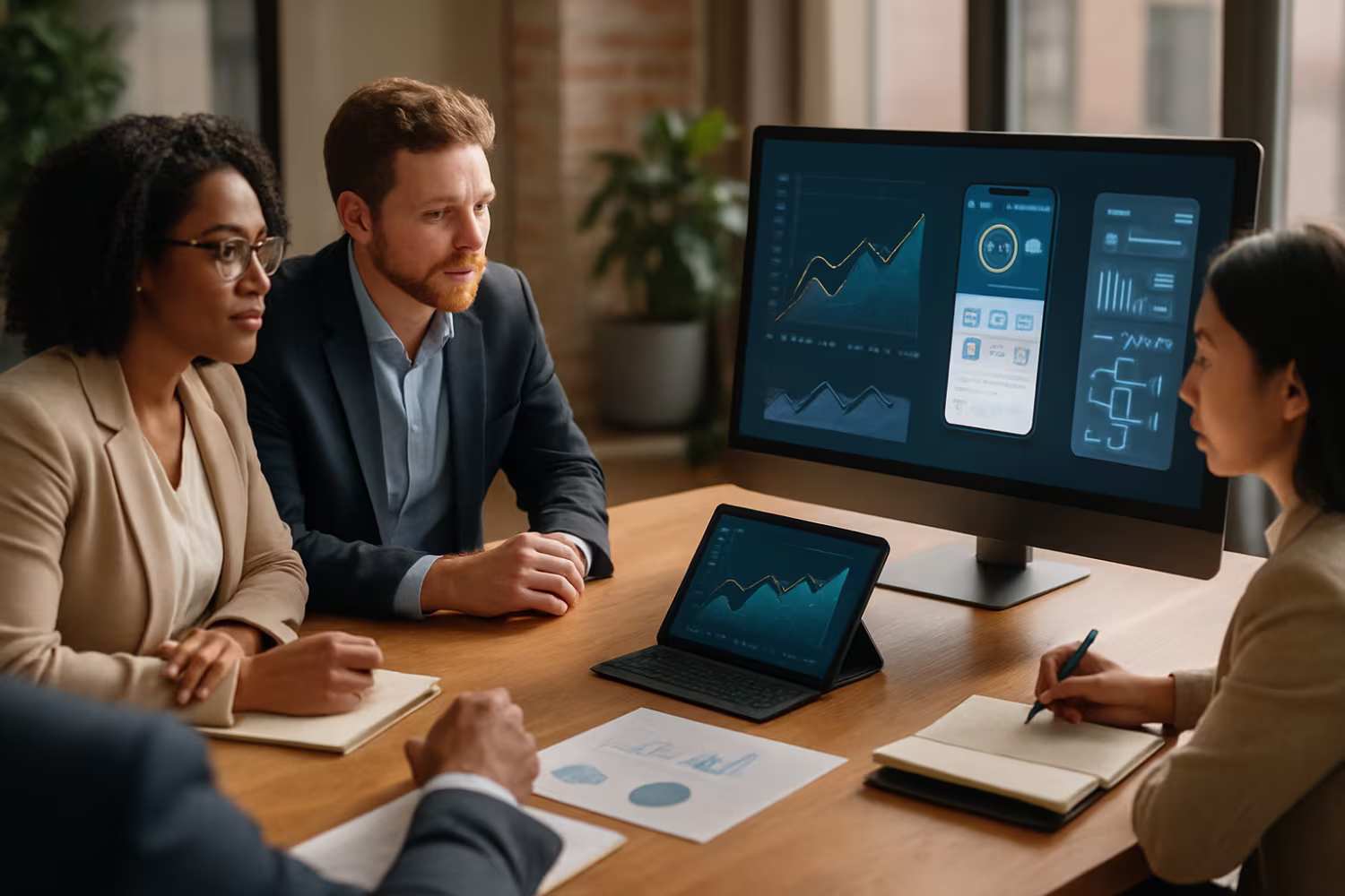 Diverse team analyzing Microsoft Power Automate status