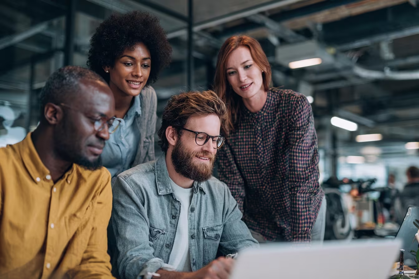 Diverse team exploring Microsoft Power Platform