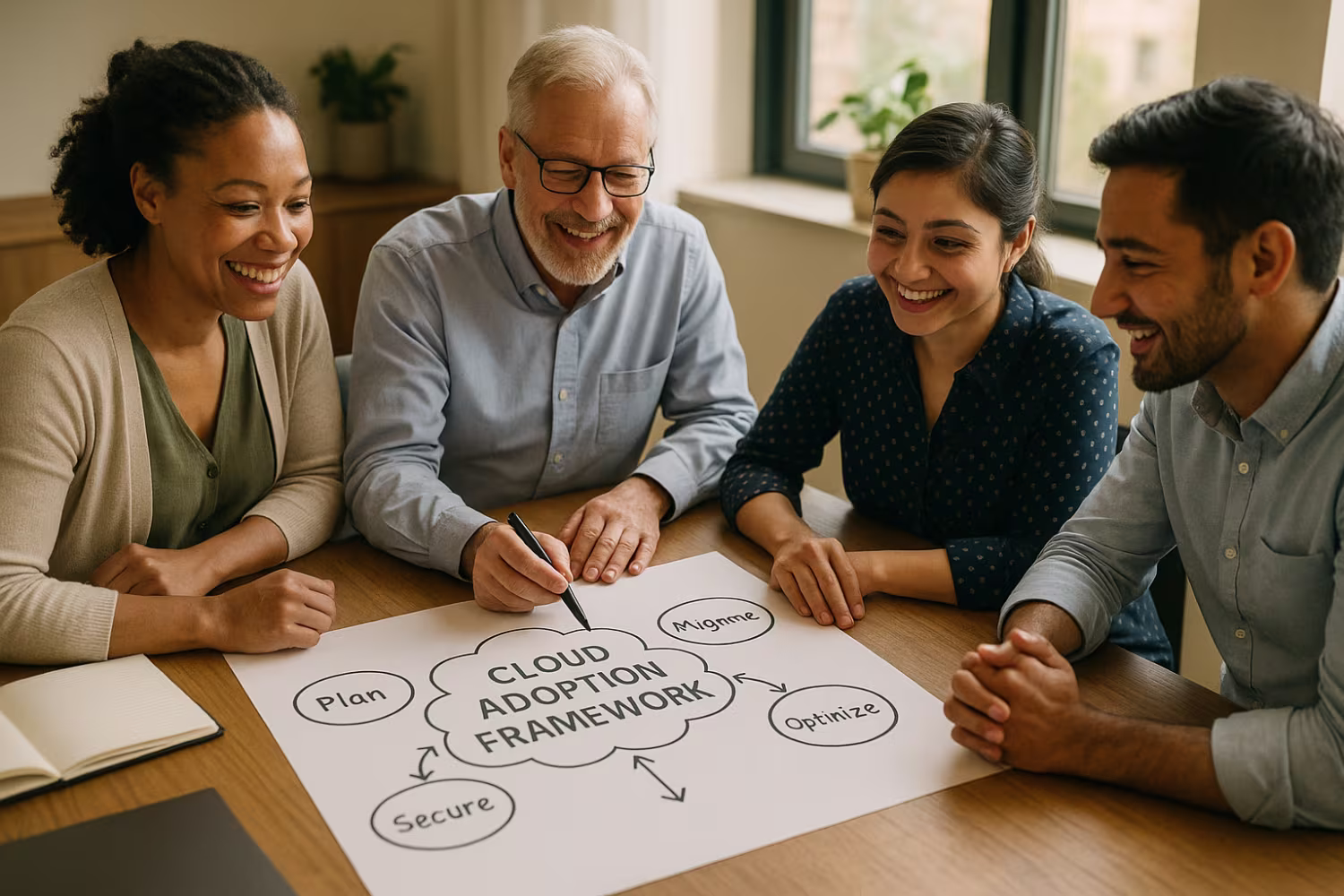 Professionals Discussing Cloud Adoption Framework