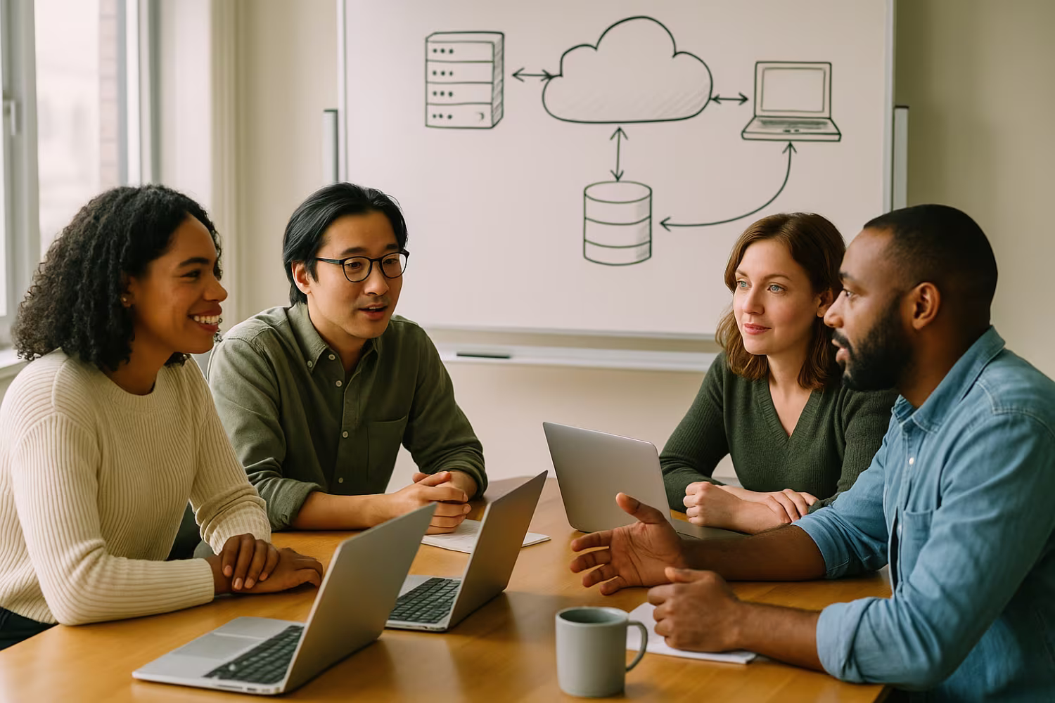 Team discussing cloud migration challenges