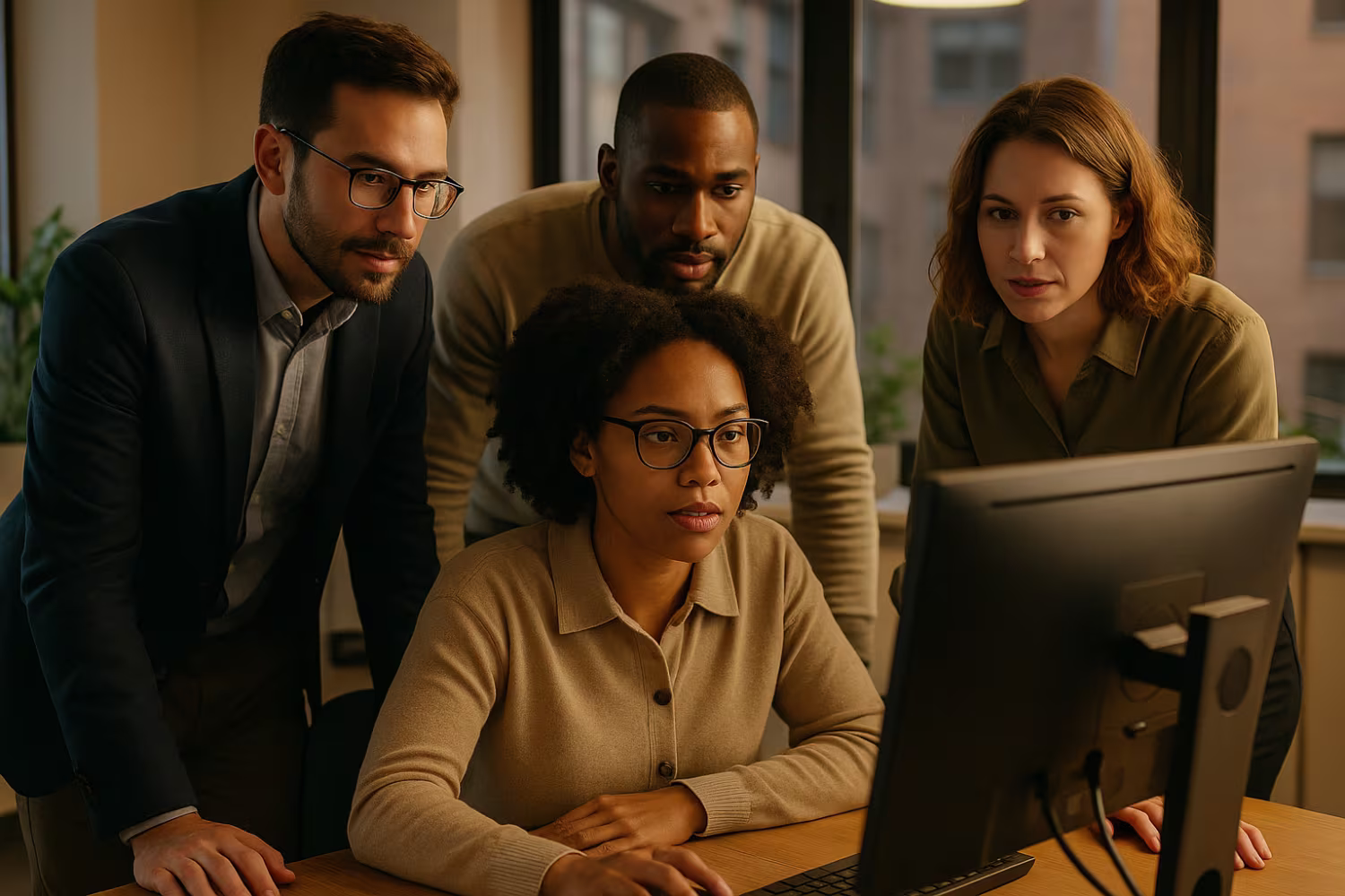 Diverse team discussing IT outsourcing