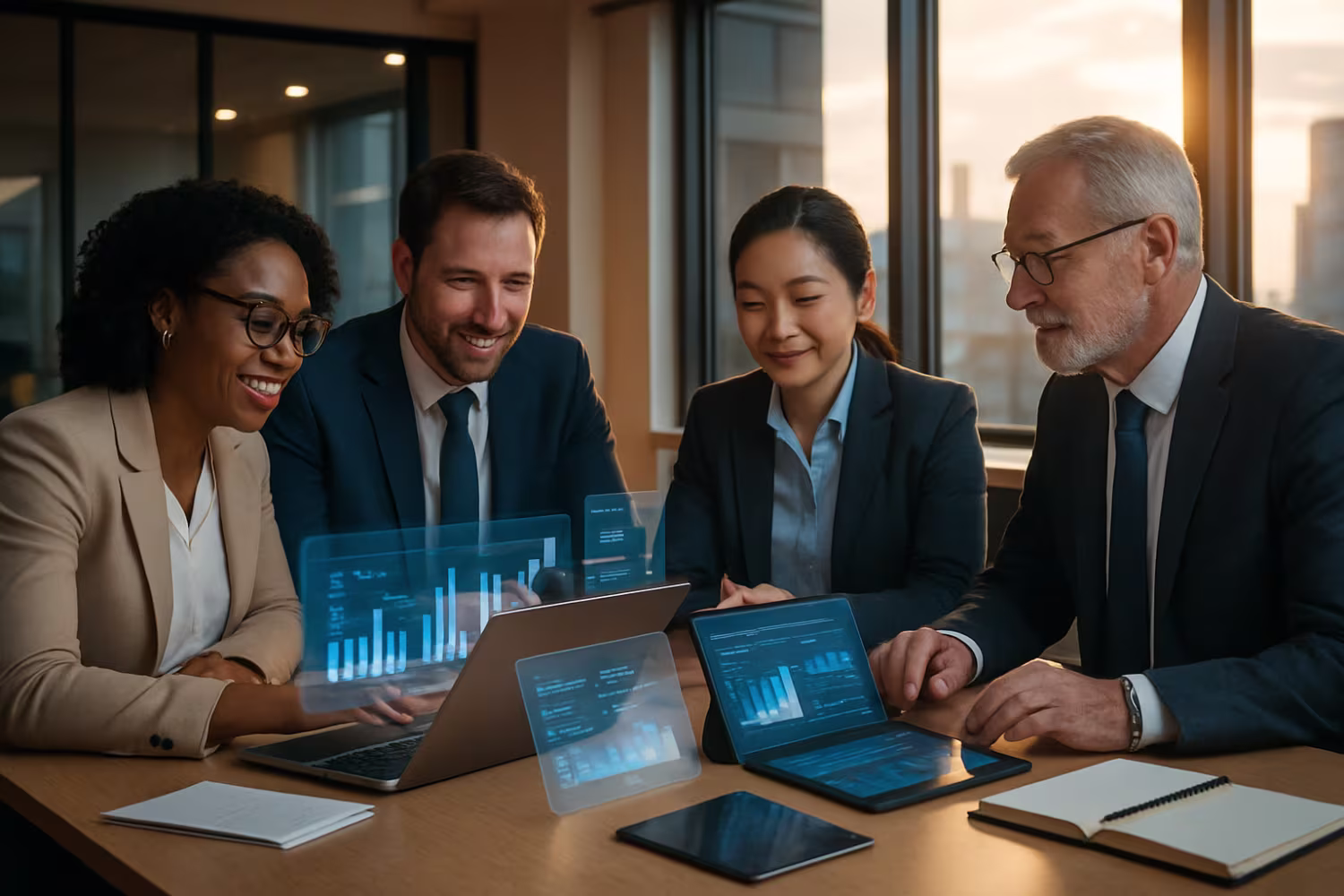 Professionals discussing digital transformation obstacles