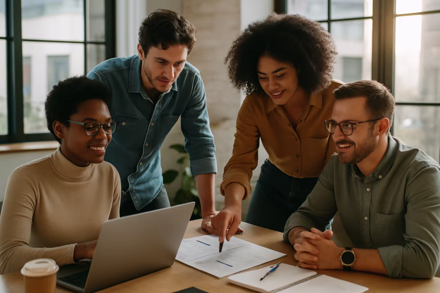 Diverse professionals overcoming digital transformation obstacles