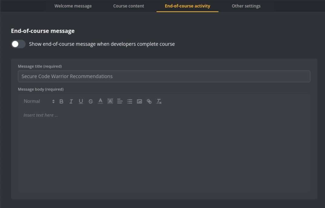 End-of-course activity