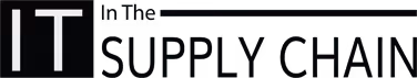 White letters IT with partially visible black letters behind on black background.