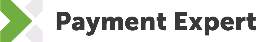Payment Expert logo with green and gray abstract arrow symbol to the left of the text.