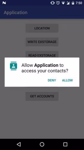 Allow Application To Access Your Contact Popup