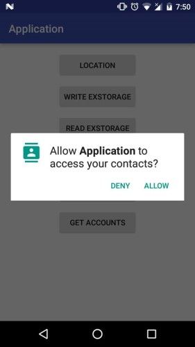 Allow Application To Access Your Contact Popup