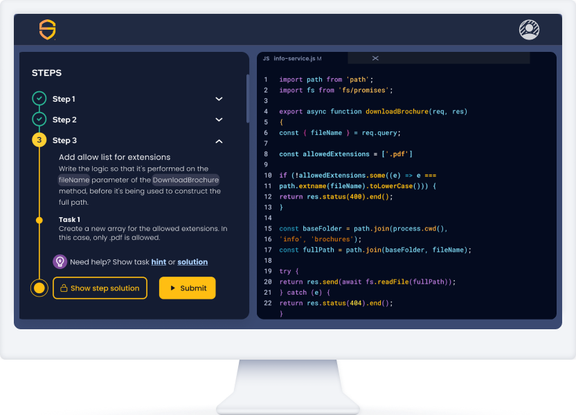 A monitor screen with UI from our Agile learning platform