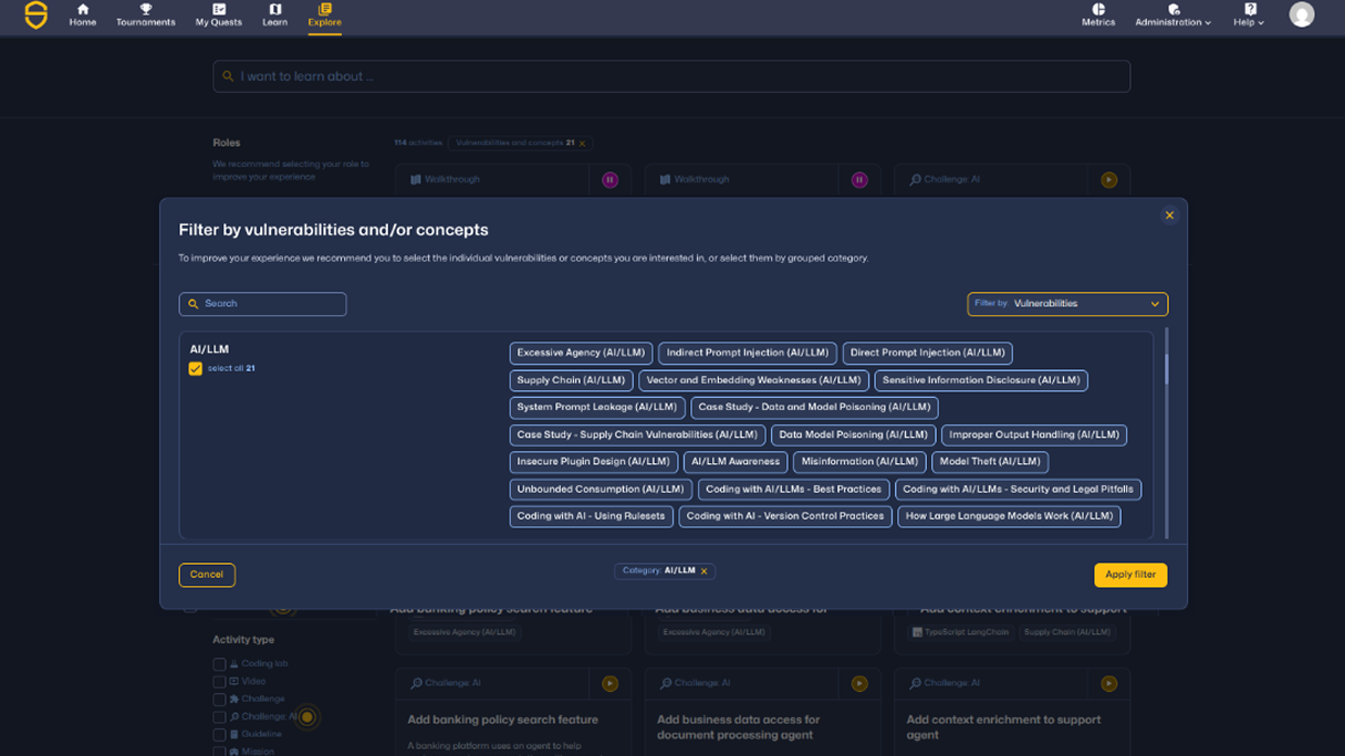 AI and LLM vulnerability training