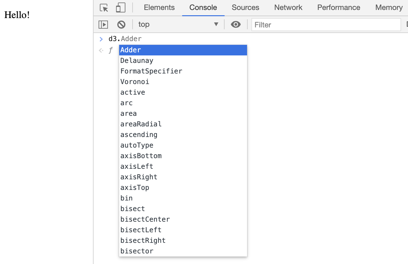 D3 JavaScript Library Chrome Dropdown