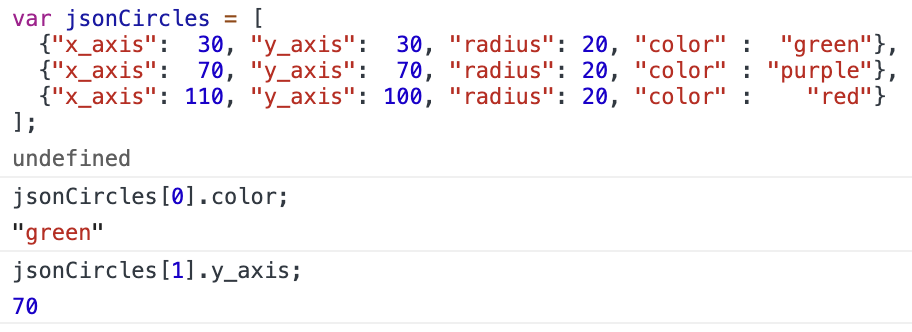 JSON Object Key Value Pair Result Two