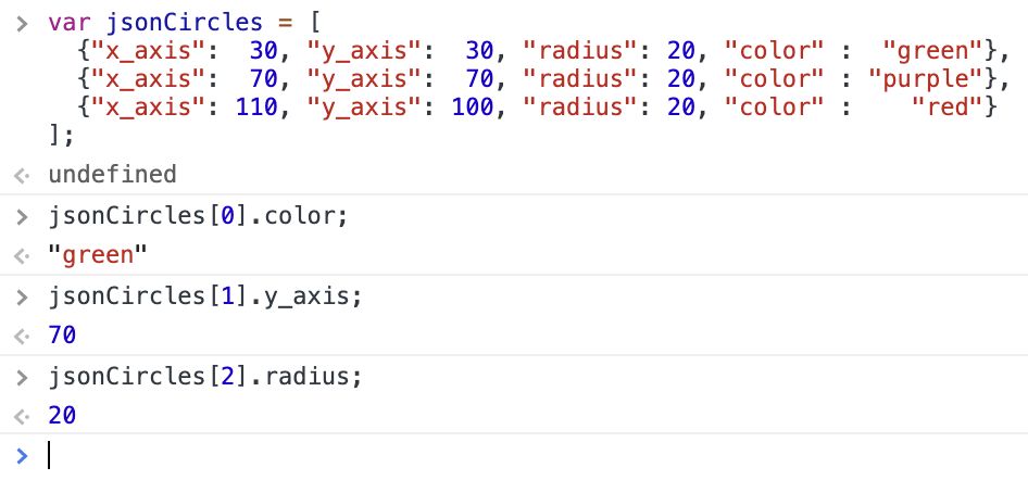 JSON Object Key Value Pair Result Three