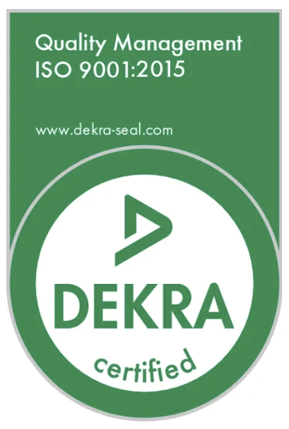 DEKRA certification mark for the ISO/IEC 9001 standard.