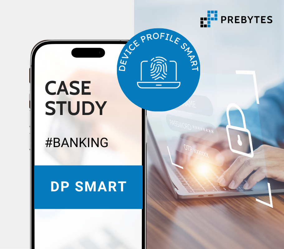 Okładka case study DP Smart: smartfon z napisem „Case Study #Banking” i ikona odcisku palca.