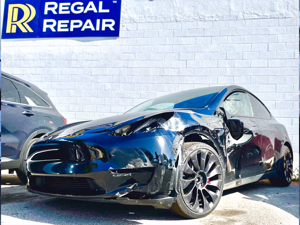 Tesla Model Y Front Collision Damages