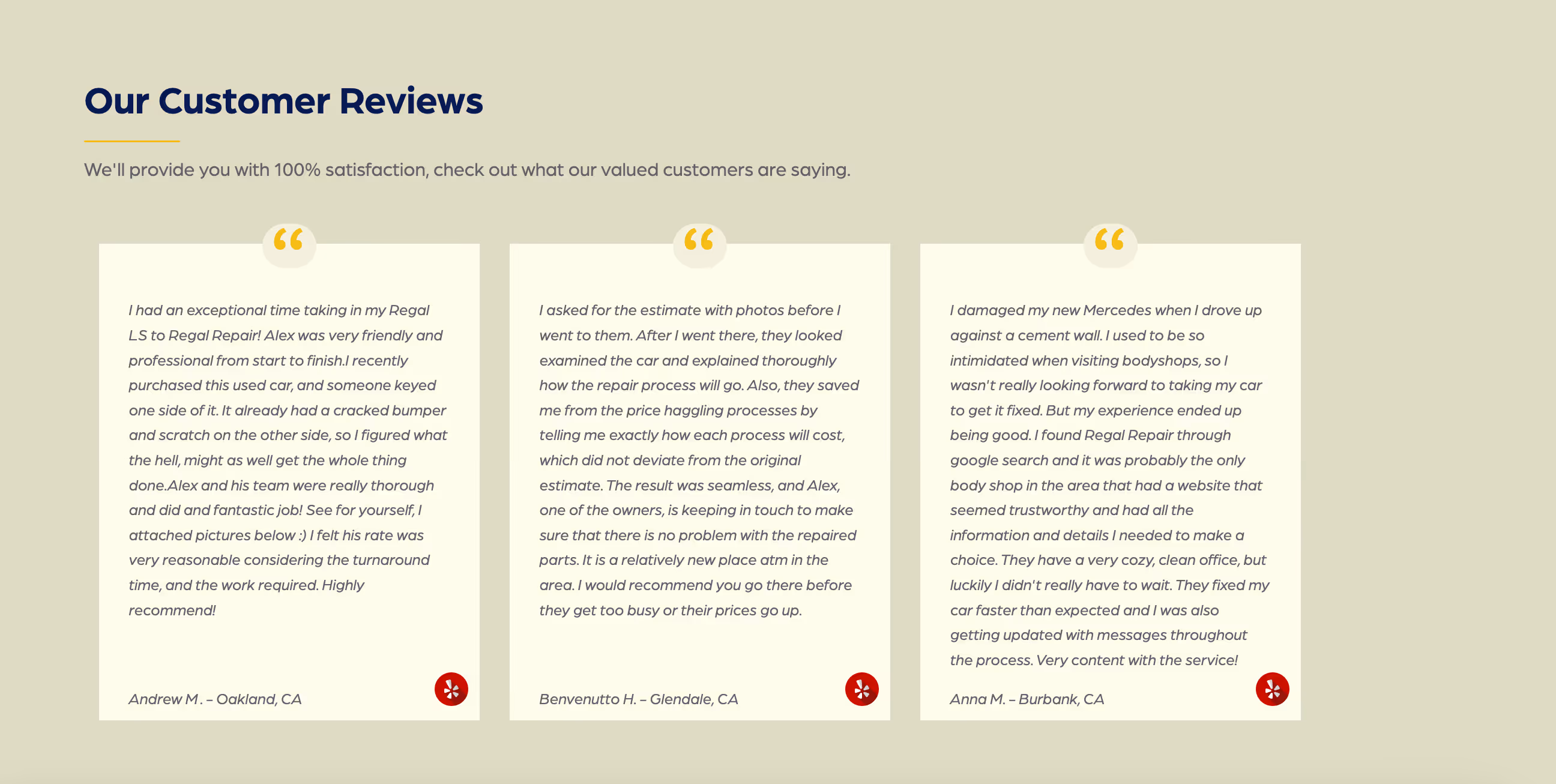 auto body shop reviews