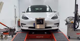 Damaged Tesla after a collision in North Hollywood