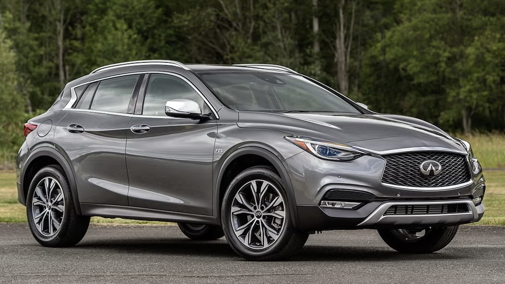 Gray Infiniti QX30 compact crossover parked outdoors