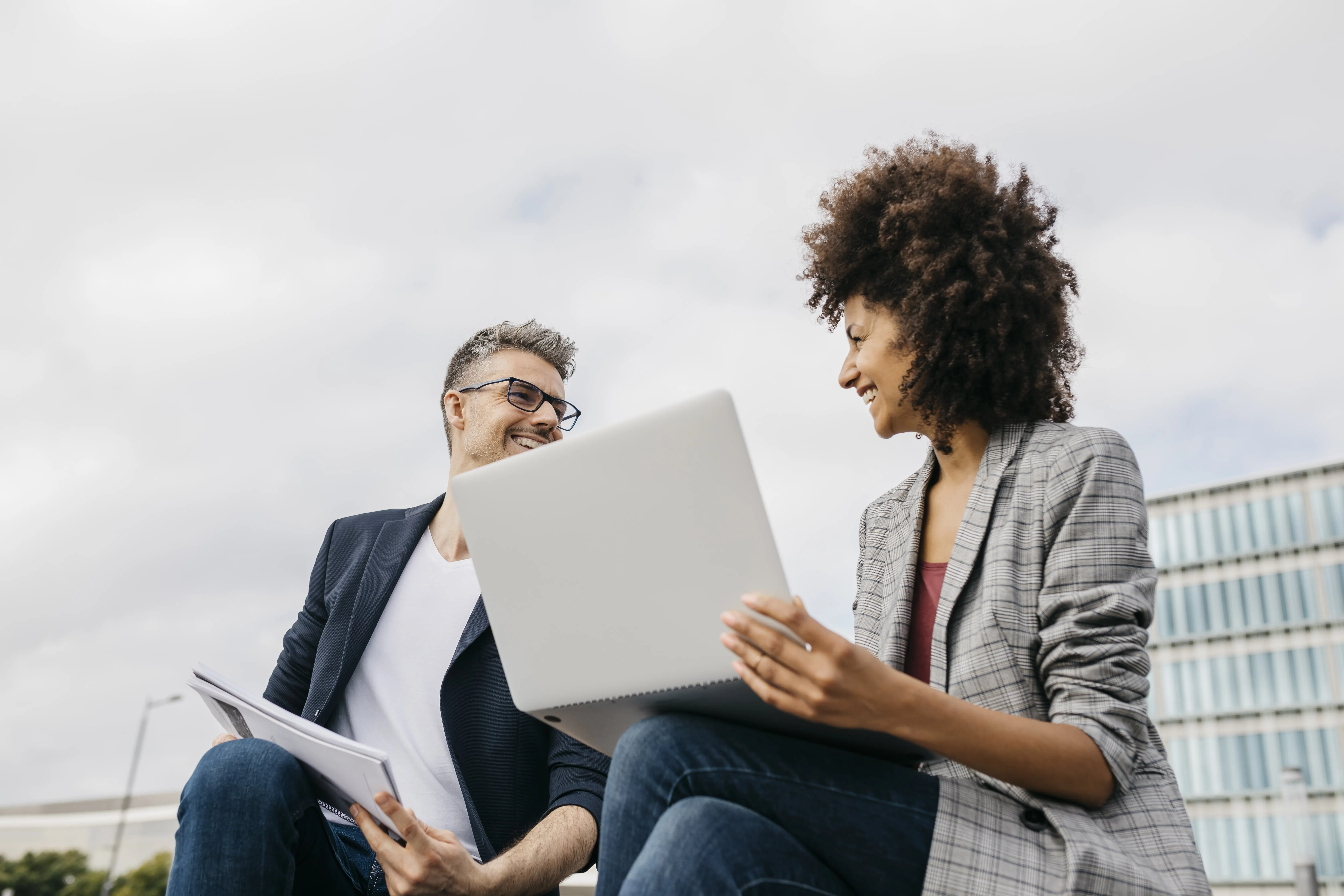 Two colleagues working together