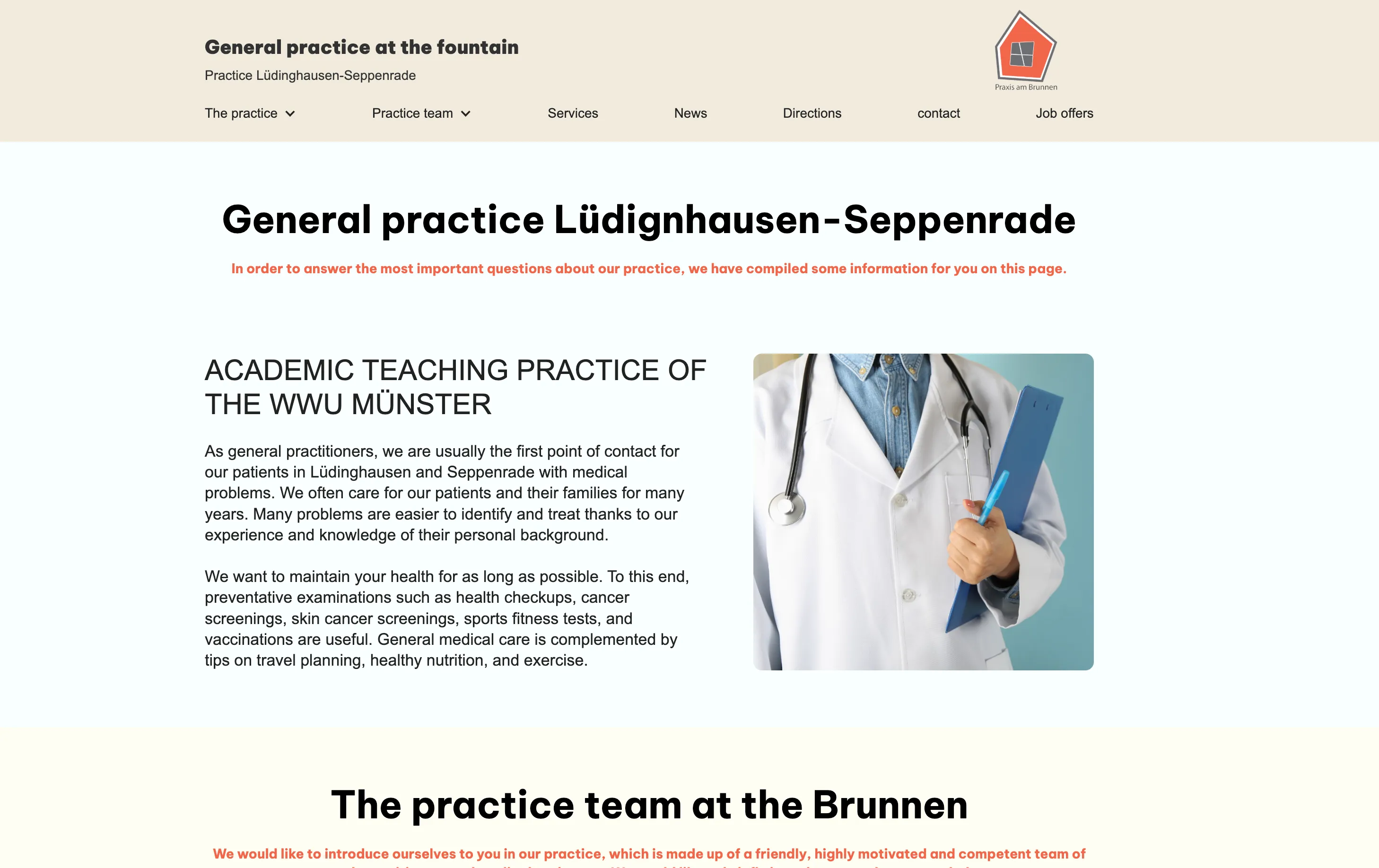 Hausarztpraxis am
Brunnen page screenshot