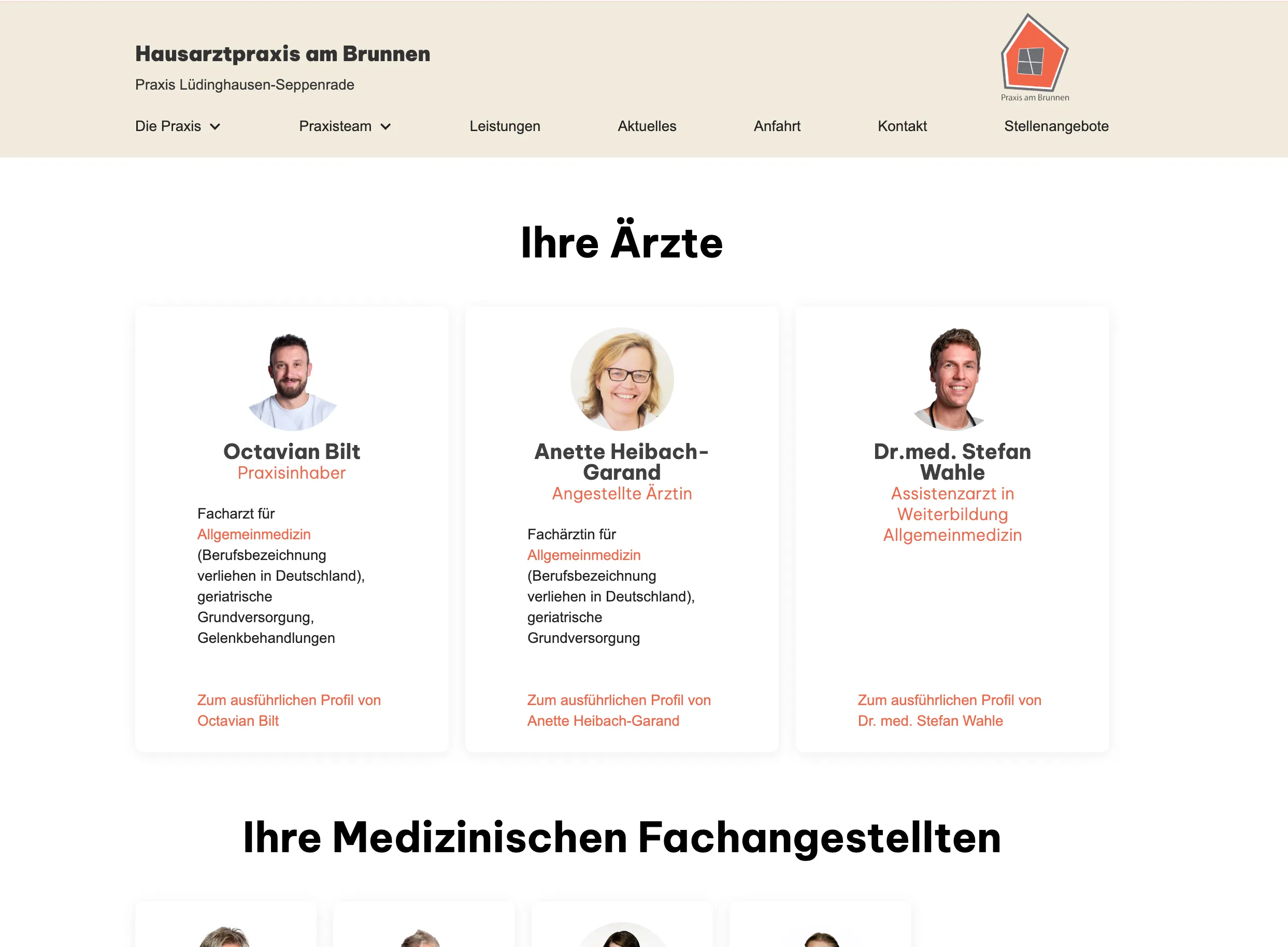 Hausarztpraxis am
Brunnen page screenshot