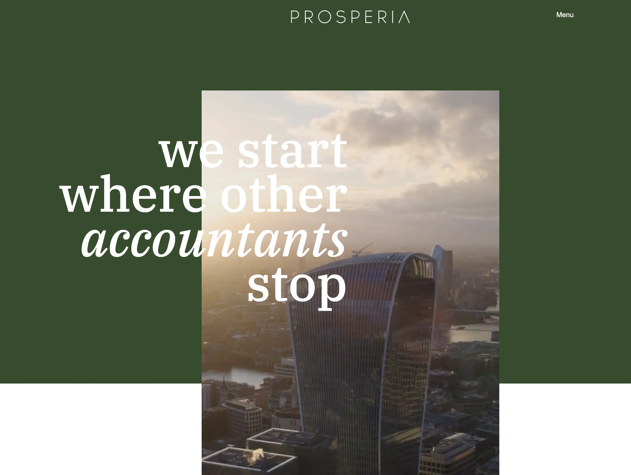 Prosperia homepage screenshot