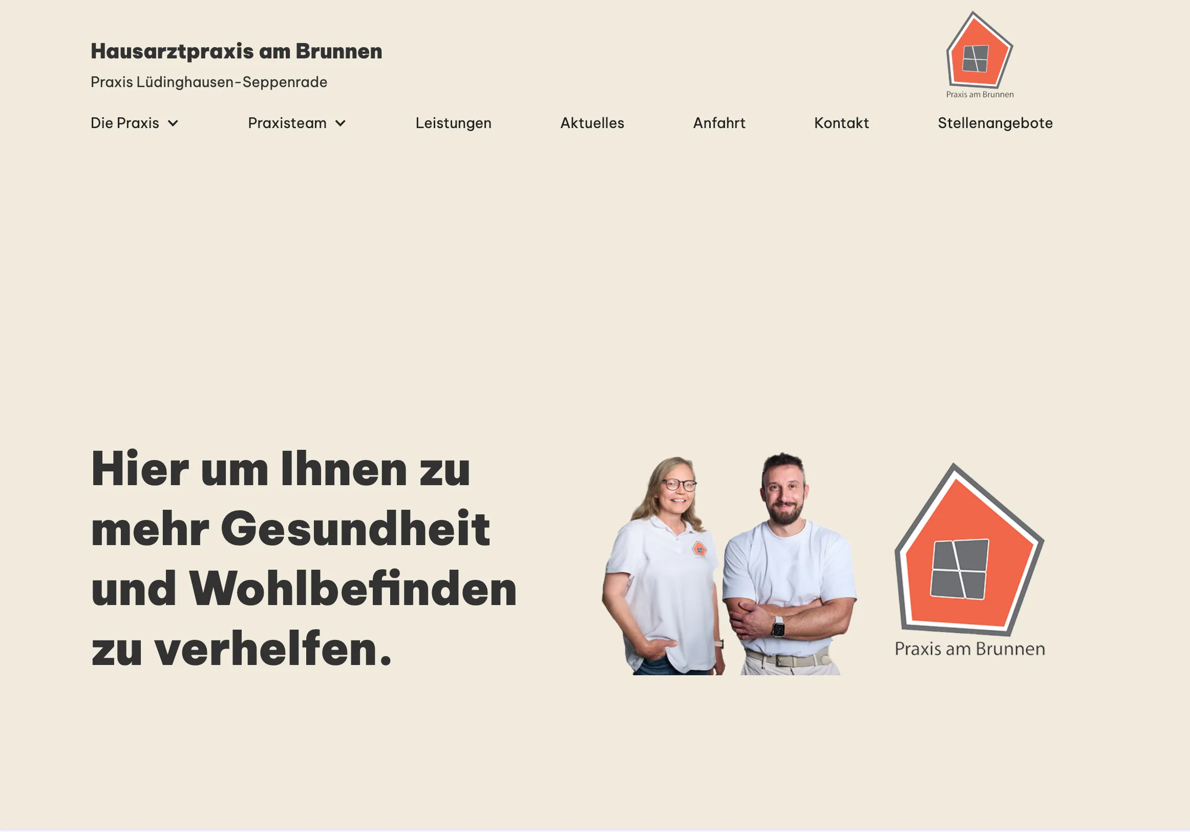 Hausarztpraxis am Brunnen homepage screenshot
