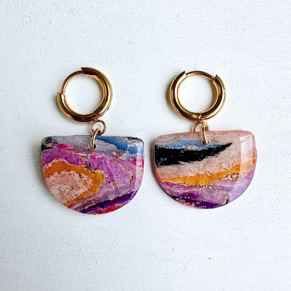 Cosmic Sky Bucket Earrings