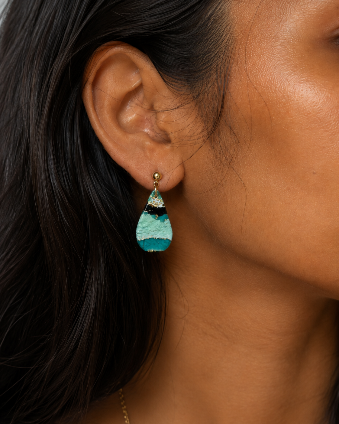 Deep Current Tear Drop Earrings