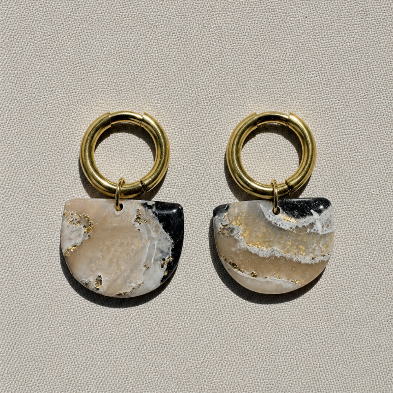New Ground Half Moon Earrings