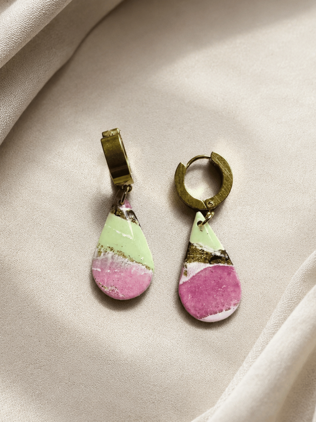 Pink Surprise Tear Drop Earrings