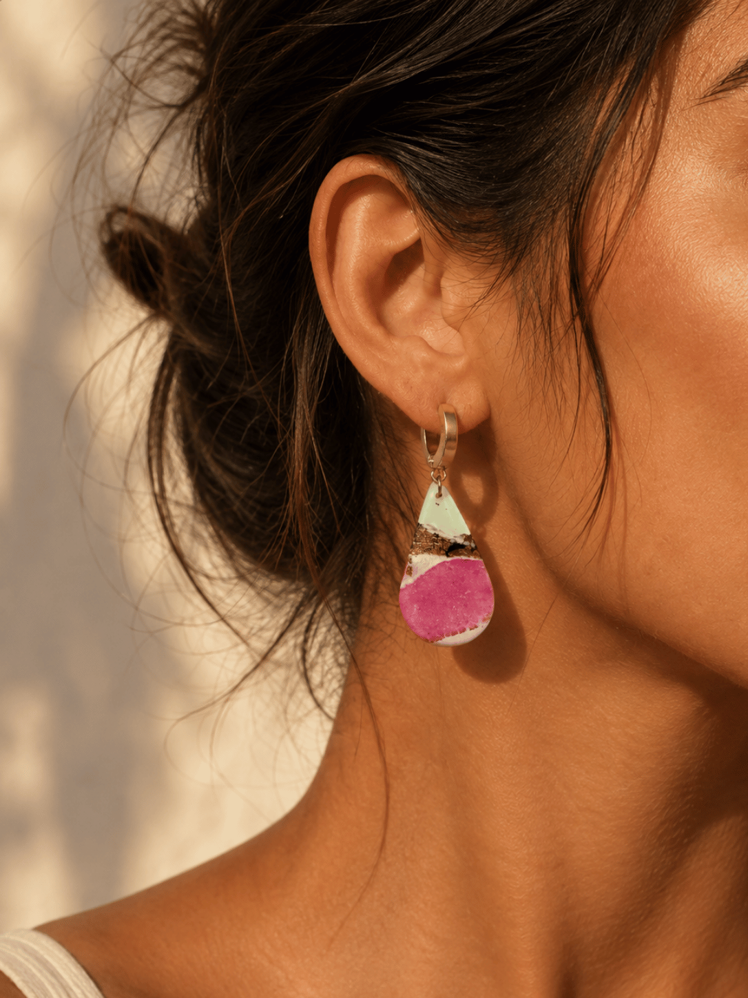 Pink Surprise Tear Drop Earrings