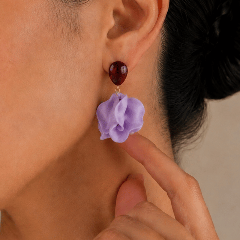 Lilac Petals with Burgandy Studs