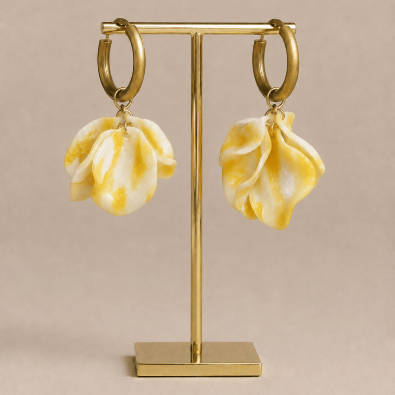 Mellow Yellow Petal Hoops