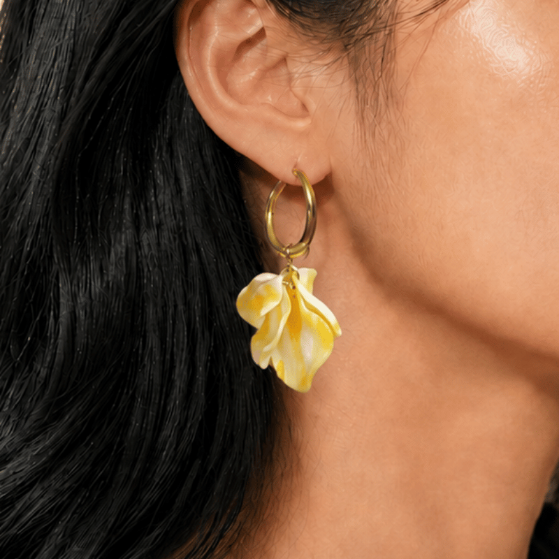 Mellow Yellow Petal Hoops