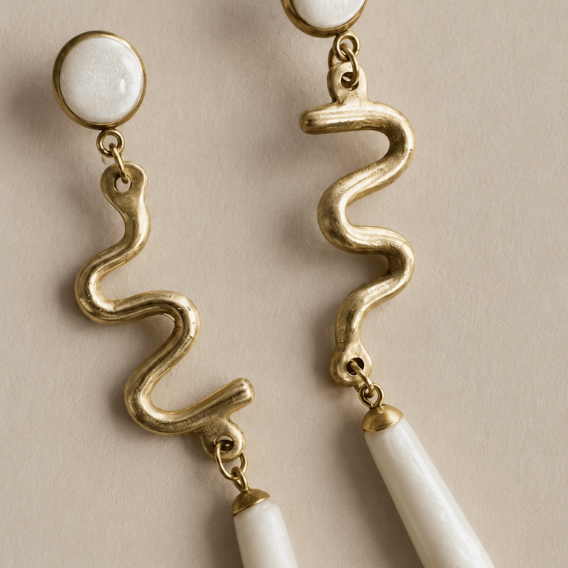 Twists and Turns Pearl Earrings