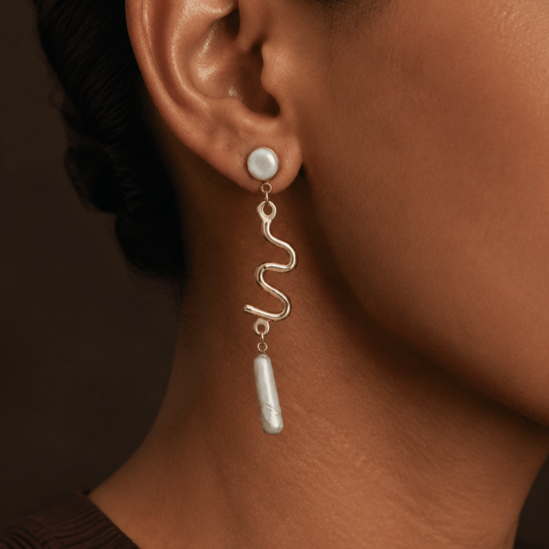 Twists and Turns Pearl Earrings