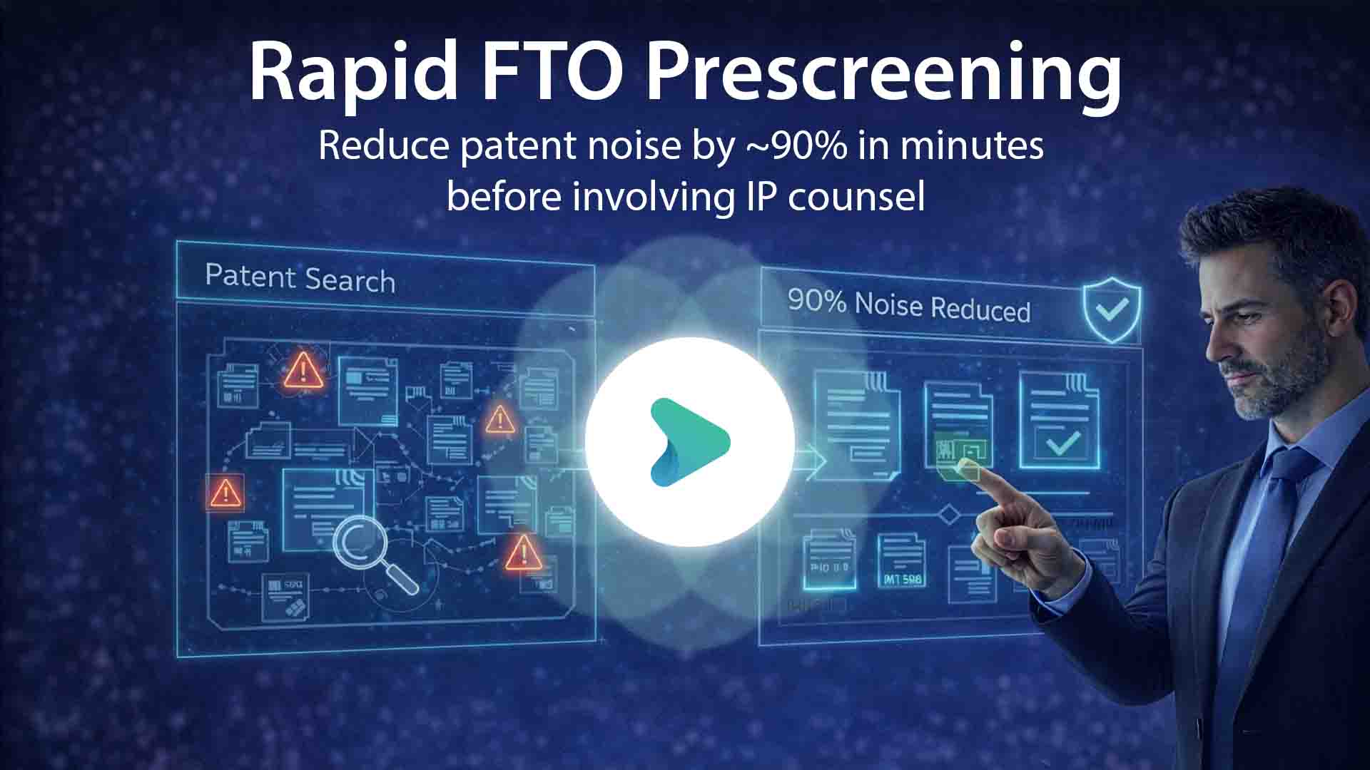 An AcademicLabs demo video showing how to filter out 95% of irrelevant patents to focus your attorney where it matters