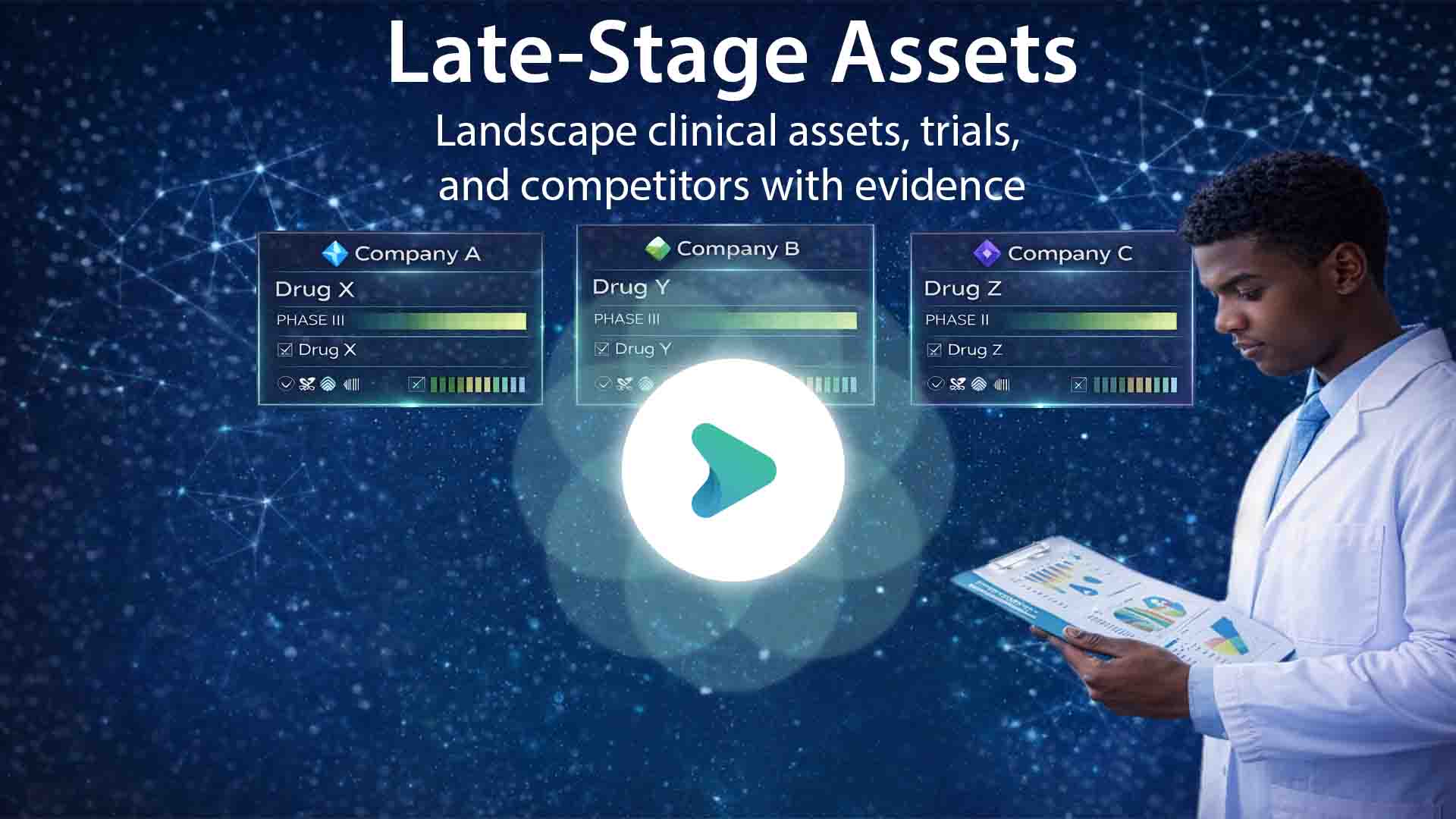 An AcademicLabs demo video showing how to map assets and clinical results for any indication