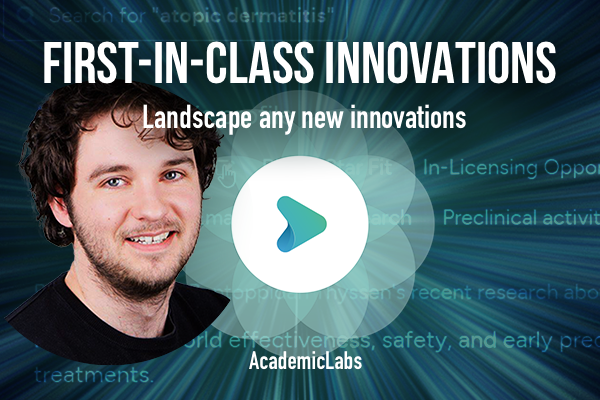 An AcademicLabs demo video showing how to landscape any new innovations in the making acorss new projects