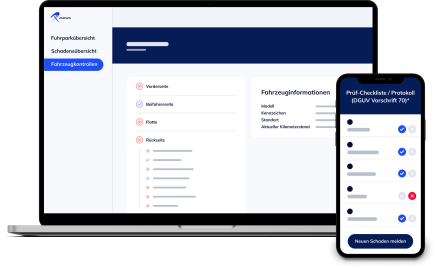 Mobile Mock-up der Schadenmanagement Software Motum von RepairFix 