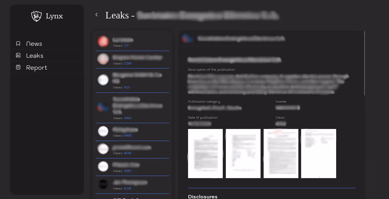 Data leak site for Lynx ransomware.