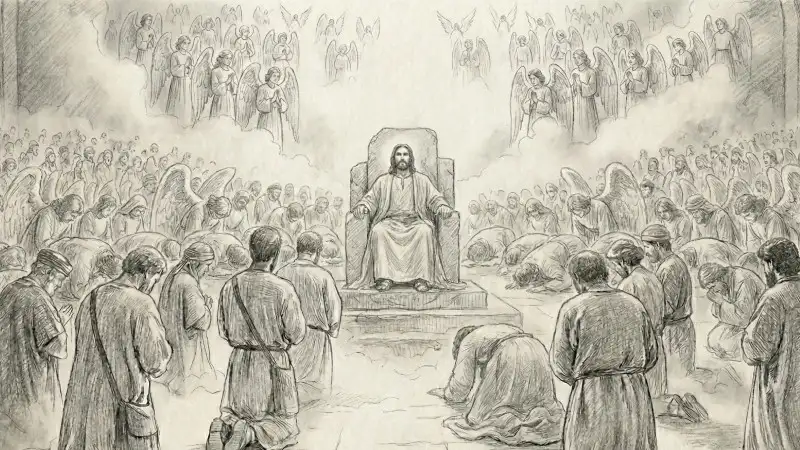 Worship before the throne in heaven