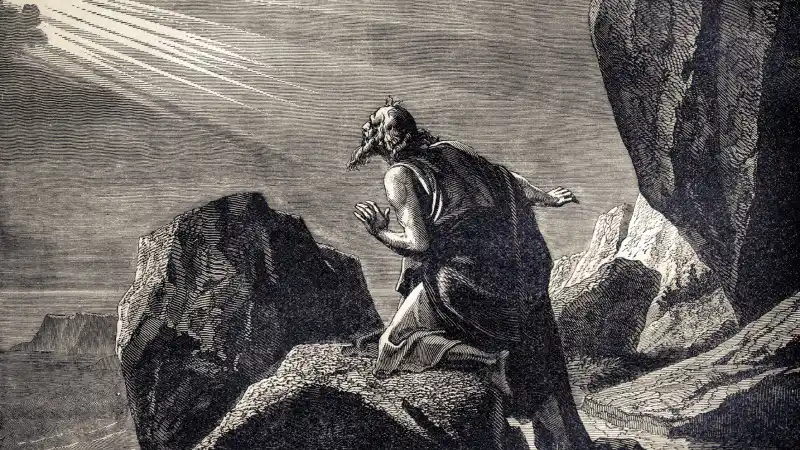 John looking to heaven to receive revelation from the Lord