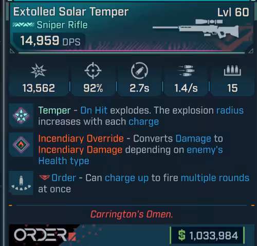 Solar Temper (Sniper-BL4)