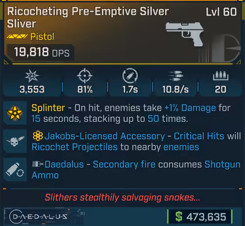 Silver Sliver (Pistol-BL4)